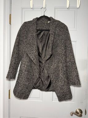 DASAP Black Bouclé Open Front Coatigan - M